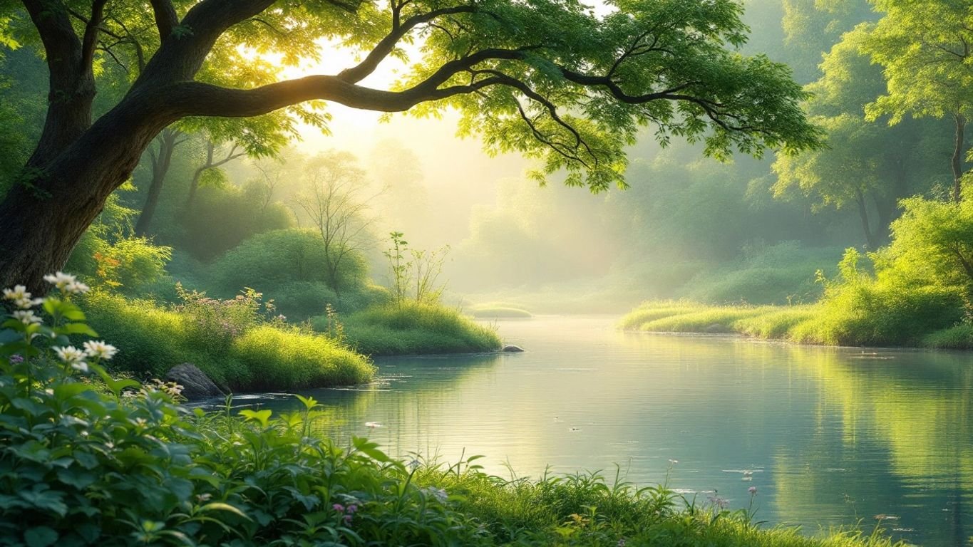 Tranquil nature scene promoting holistic well-being.